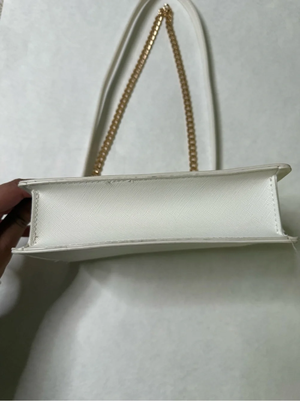 ALDO White Crossbody Bag with Gold Butterfly Accent